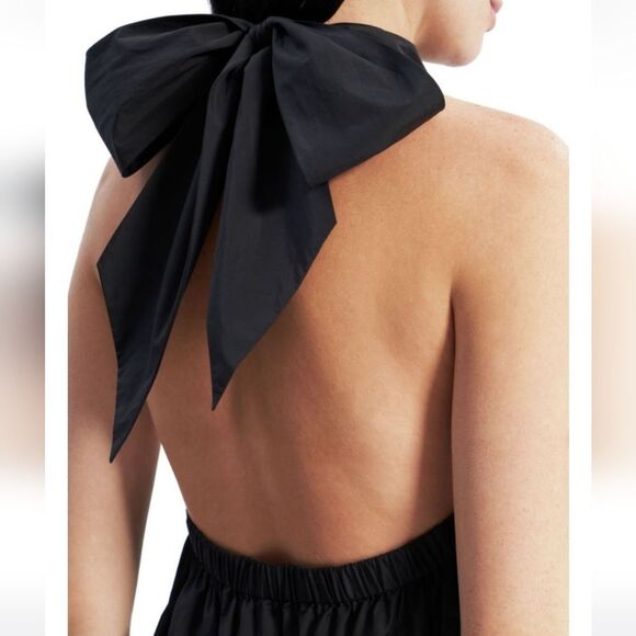 Theory Tiered Halter Midi Dress Womens Black Size M - Picture 3 of 10